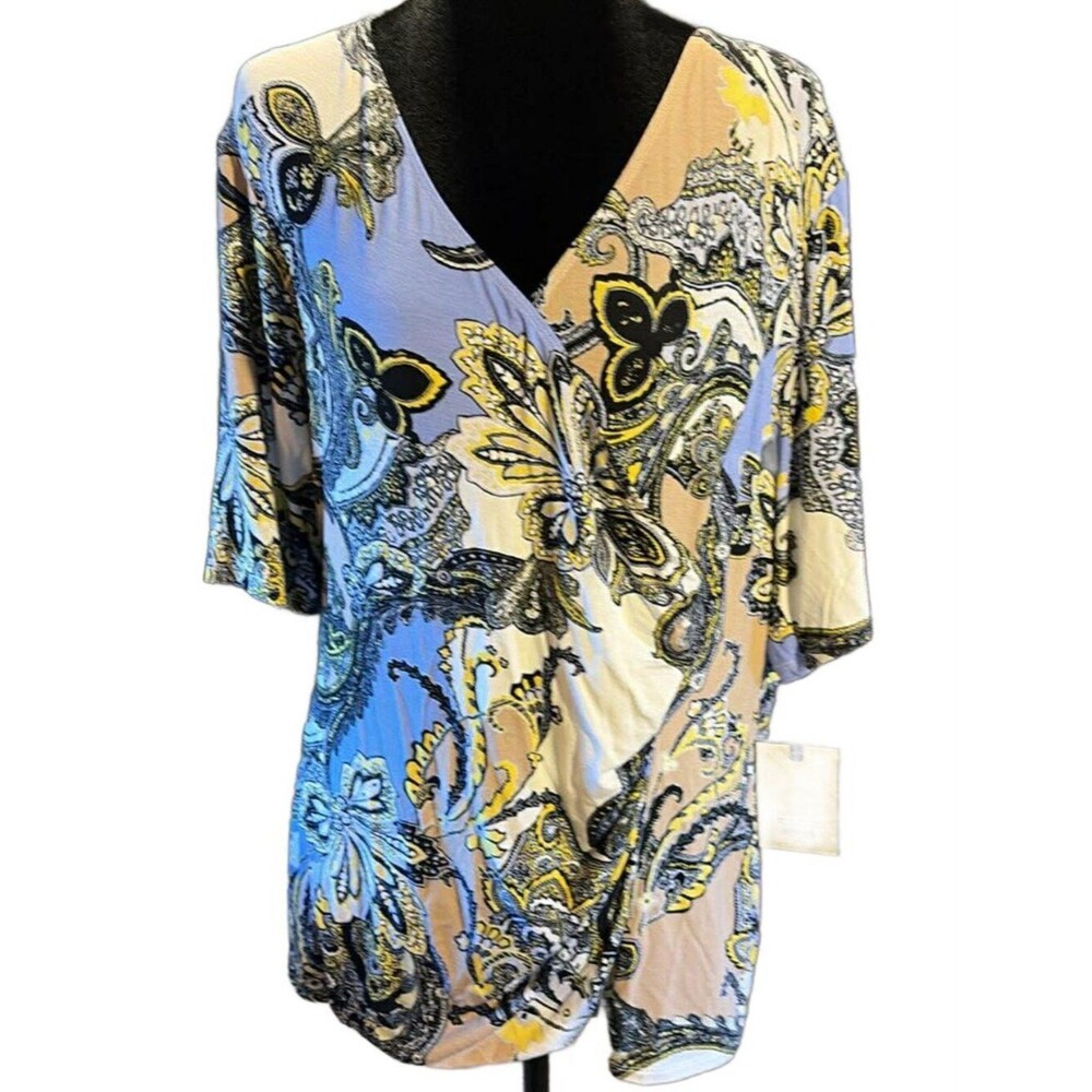 LAST CHANCE NWT Dana Buchman Faux Wrap Blouse